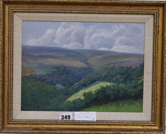 Henry Taylor Hickling (19th/20th Century), oil on board, landscape, signed and dated Aug 1912, 21 x 29cm